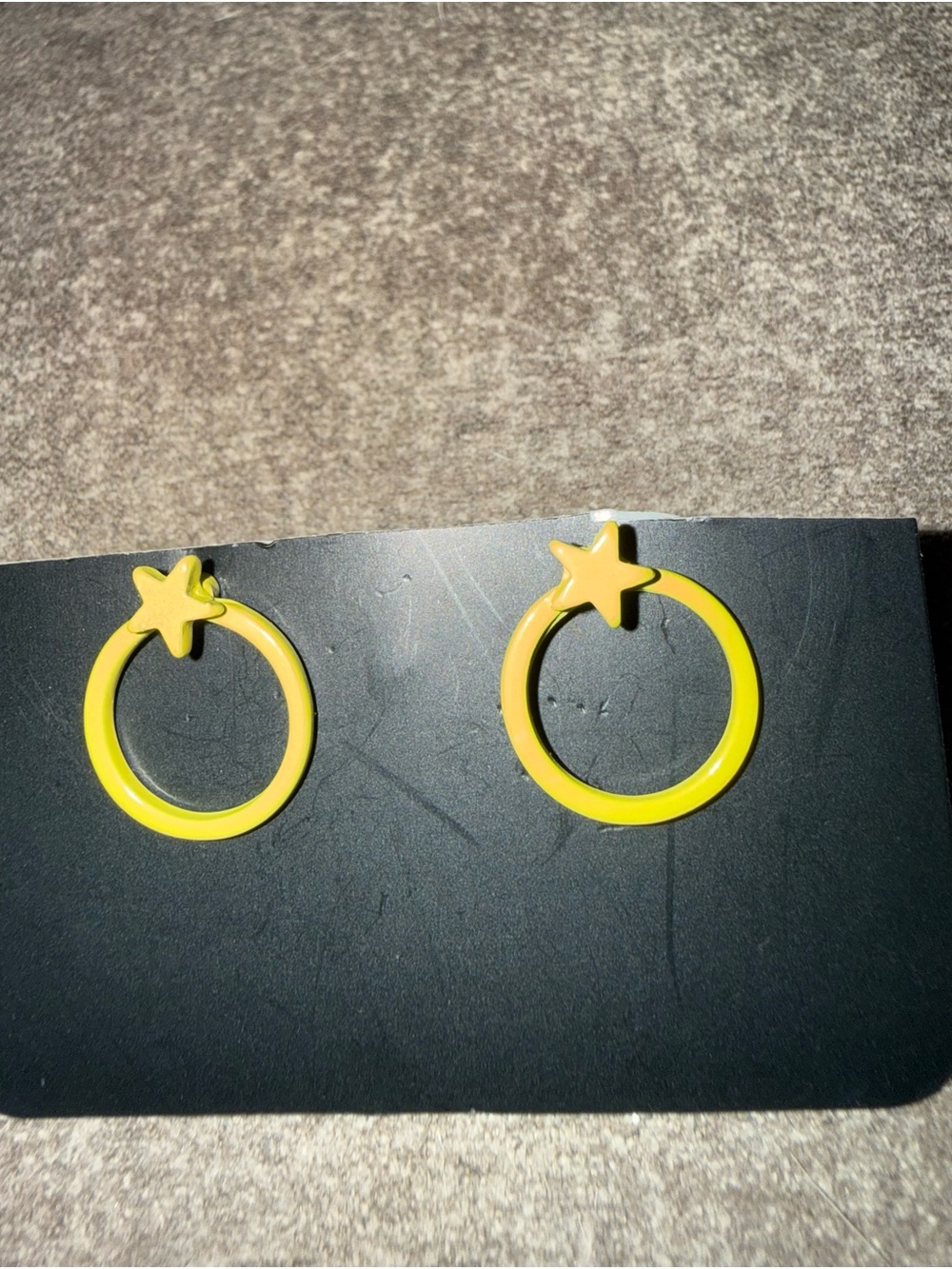 Girls Yellow Star Hoop Earrings